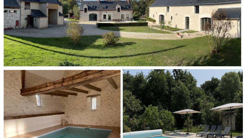 la propriété et les 2 piscines
