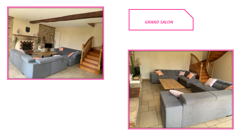 Grand salon avec cheminée insert